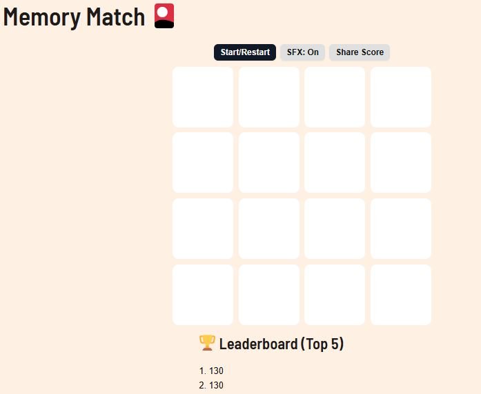 Memory Match Game Online Flip the Cards